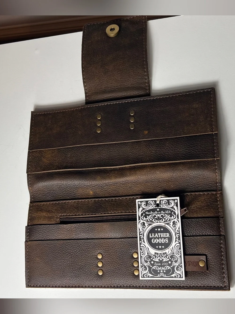 Keep it Gypsy up cycled Metallic Beige Haircalf Continental Wallet